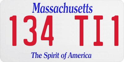 MA license plate 134TI1
