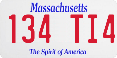 MA license plate 134TI4