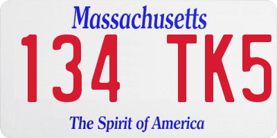 MA license plate 134TK5