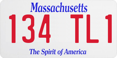 MA license plate 134TL1