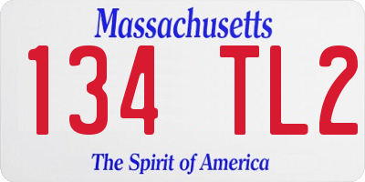 MA license plate 134TL2