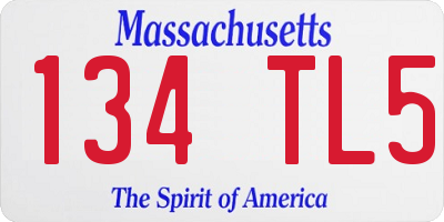 MA license plate 134TL5