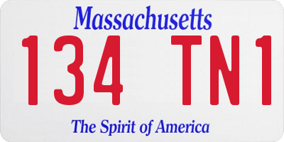 MA license plate 134TN1