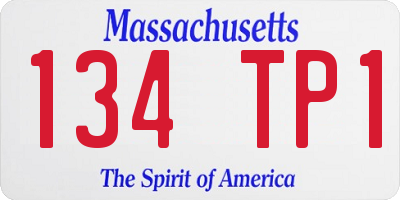 MA license plate 134TP1