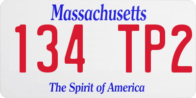 MA license plate 134TP2