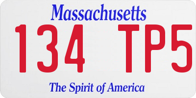 MA license plate 134TP5