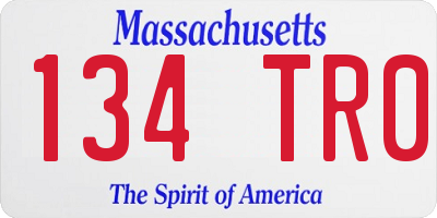 MA license plate 134TR0