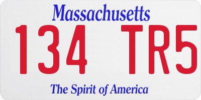 MA license plate 134TR5