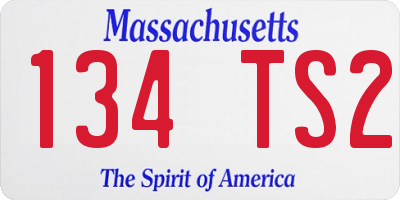 MA license plate 134TS2