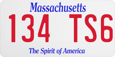 MA license plate 134TS6