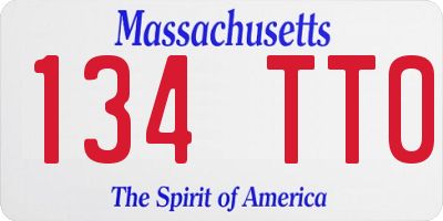 MA license plate 134TT0