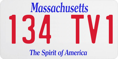MA license plate 134TV1