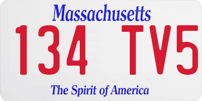 MA license plate 134TV5