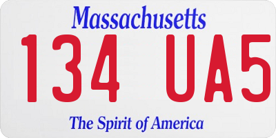 MA license plate 134UA5