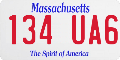 MA license plate 134UA6