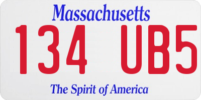 MA license plate 134UB5