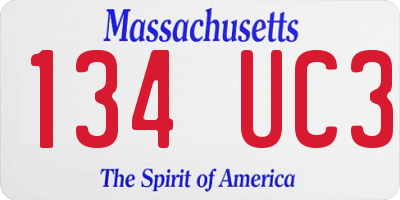 MA license plate 134UC3