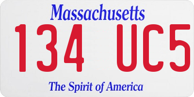 MA license plate 134UC5