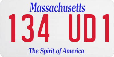 MA license plate 134UD1