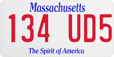MA license plate 134UD5