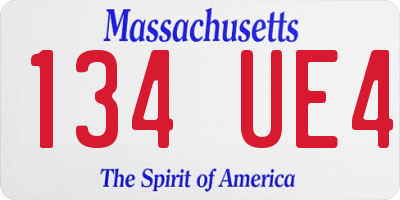 MA license plate 134UE4