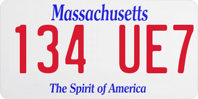MA license plate 134UE7