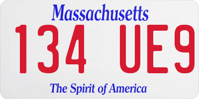 MA license plate 134UE9