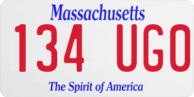 MA license plate 134UG0