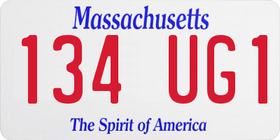 MA license plate 134UG1