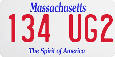 MA license plate 134UG2