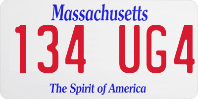 MA license plate 134UG4