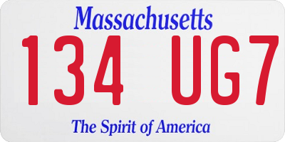 MA license plate 134UG7