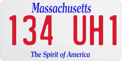 MA license plate 134UH1