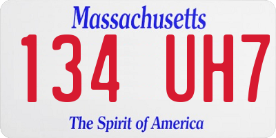 MA license plate 134UH7
