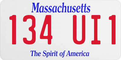 MA license plate 134UI1
