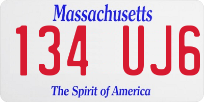 MA license plate 134UJ6