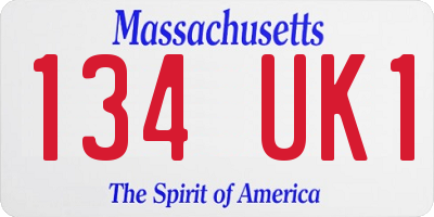 MA license plate 134UK1