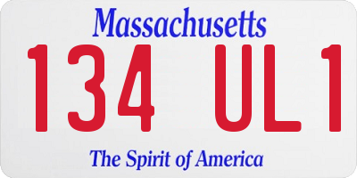 MA license plate 134UL1