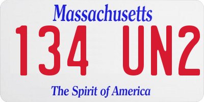 MA license plate 134UN2