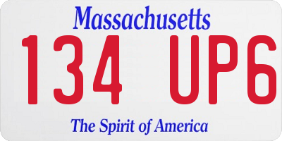 MA license plate 134UP6