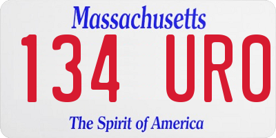 MA license plate 134UR0