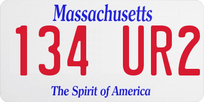 MA license plate 134UR2