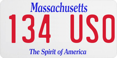 MA license plate 134US0