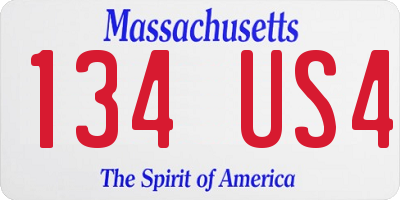 MA license plate 134US4