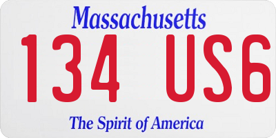 MA license plate 134US6