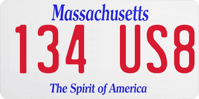 MA license plate 134US8