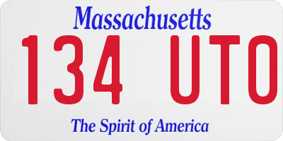 MA license plate 134UT0