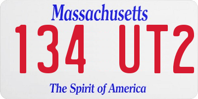 MA license plate 134UT2
