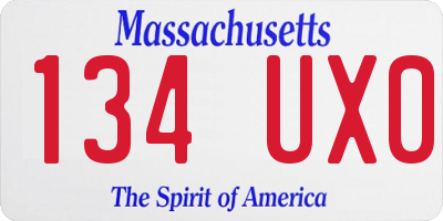 MA license plate 134UX0