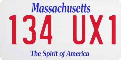 MA license plate 134UX1